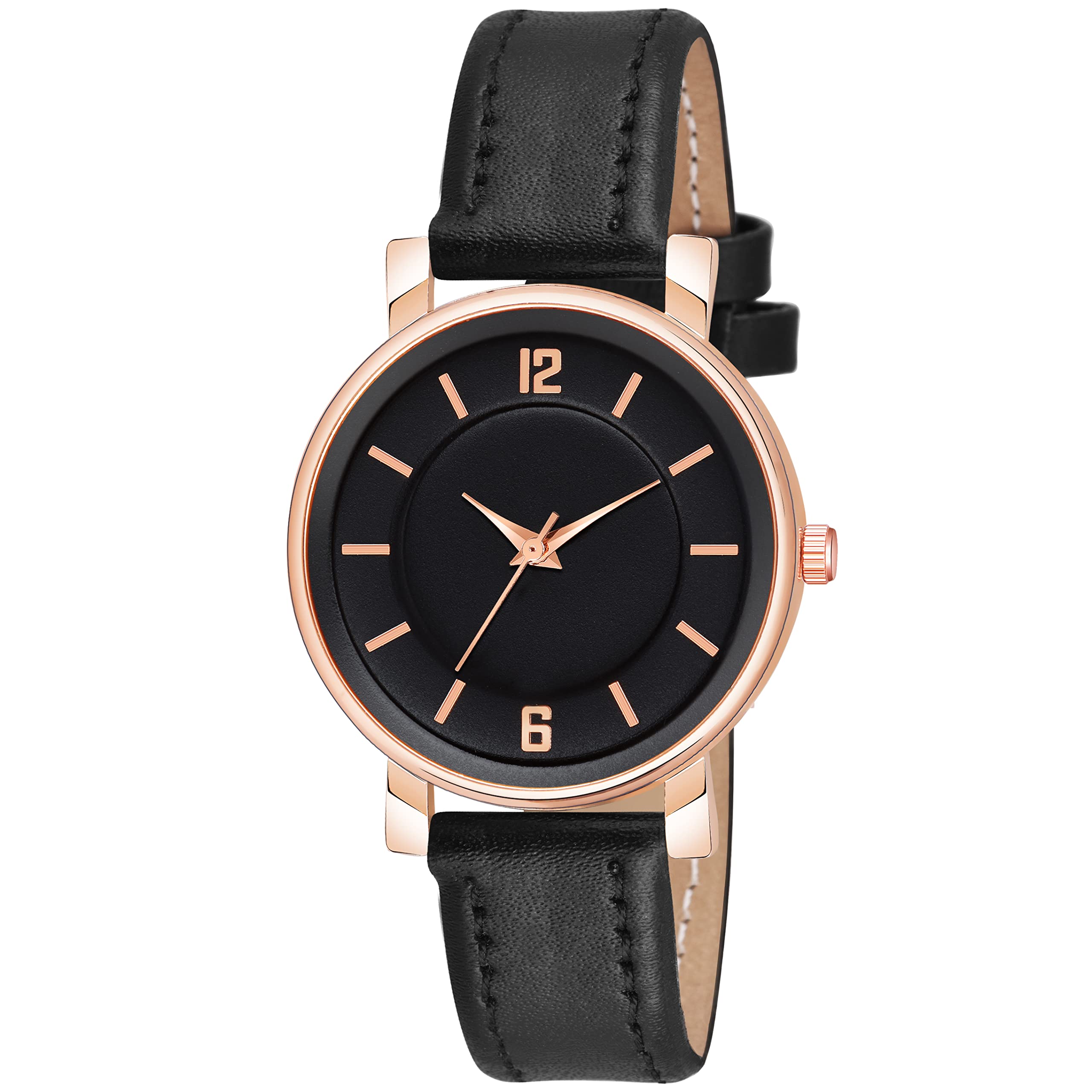 KIROH Analogue Antique Dial Designer Leather Strap Watch for Girls and Women (Black) (B0B2LW8SK8) Amazon Price History, Amazon Price Tracker