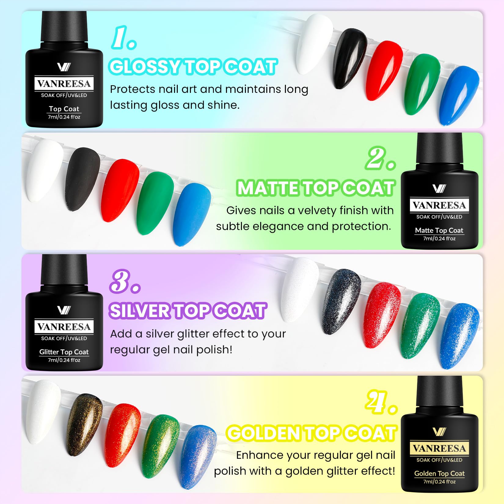 VANREESA Gel Nagellack Set, 36 Farben U V Gel Nagellack Starter Kit mit 48W Nagellampe Gel Nagellack Starter Set Geschenk für Frauen