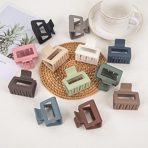 Miniatura 6 de Paquete de 12 pinzas de pelo pequeñas de 2 pulgadas para mujeres y niñas, cabello fino, pinzas cuadradas mate de sujeción fuerte