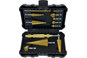 12-Piece HSS Titanium Metric Step, Countersink, Cone Bit Drills in Storage Case