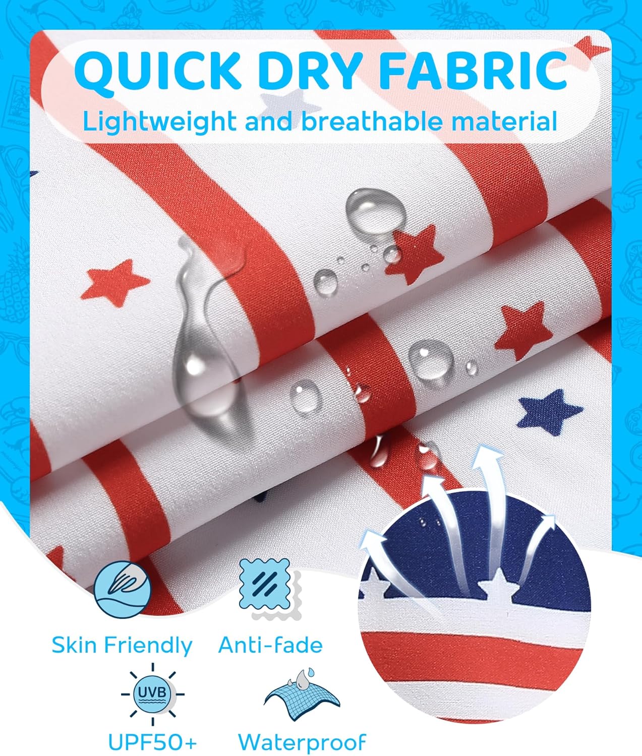 maamgic Boys Swim Trunks with Compression Liner 4-Way Stretch Quick Dry Bathing Suit Toddler Beach Shorts - Image 3