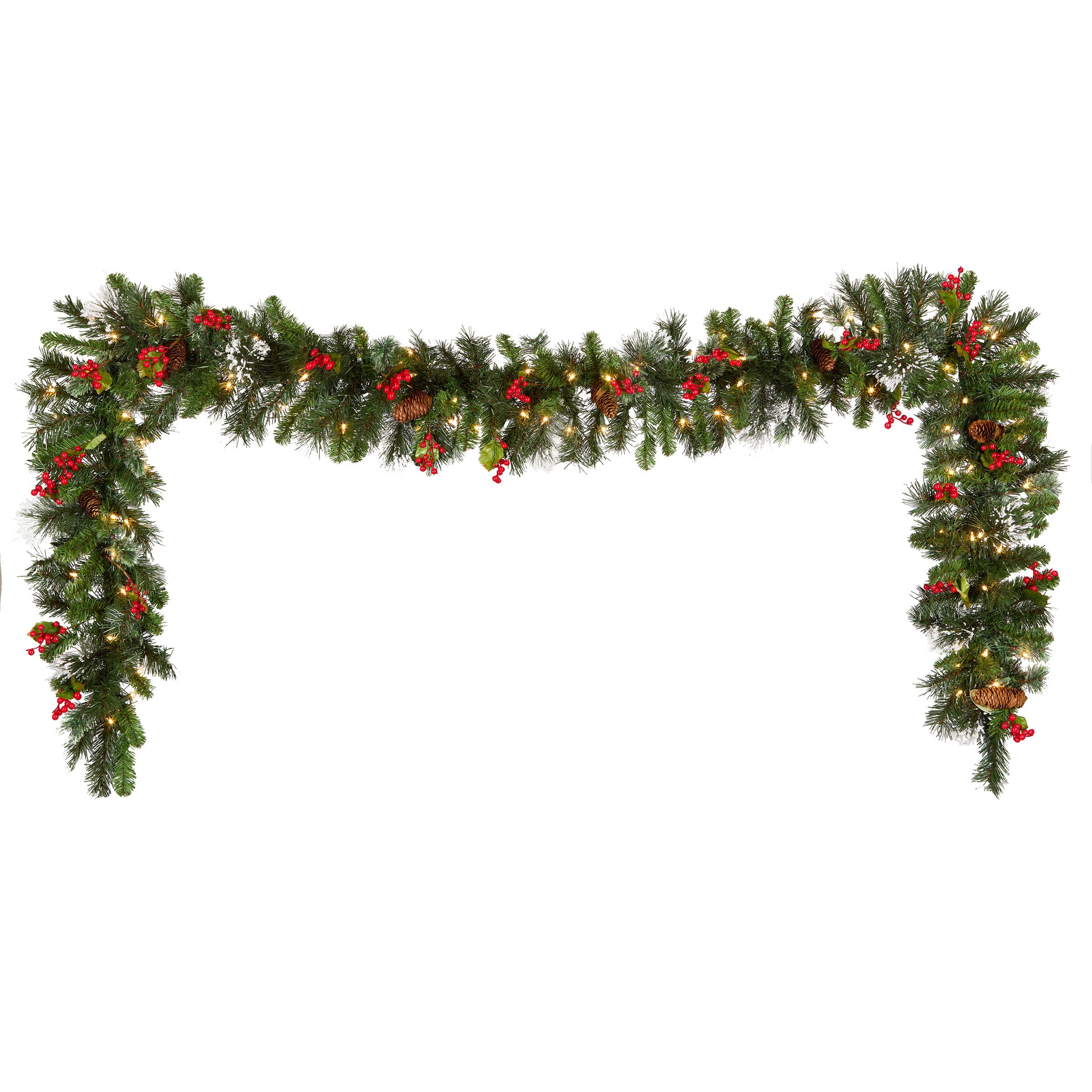 National Tree Company 9ft Pre-Lit Wintry Pine Flocked Christmas Garland