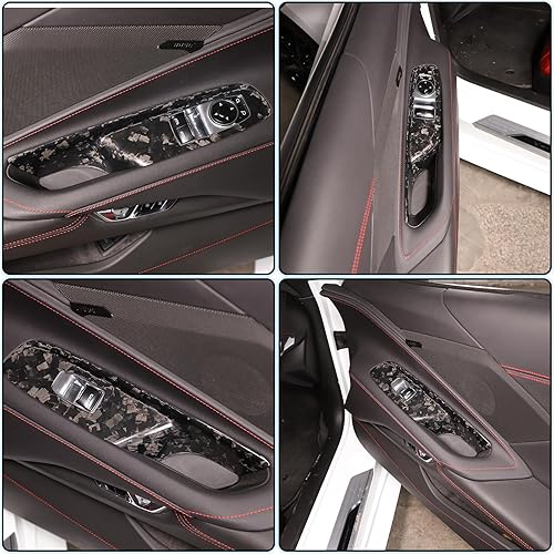 Miniatura 10 de Sekhyna Cubierta del panel de interruptor de elevación de ventana compatible con Chevrolet Corvette C8 Coupe Stingray 2020 2021 2022 2023 ABS 2