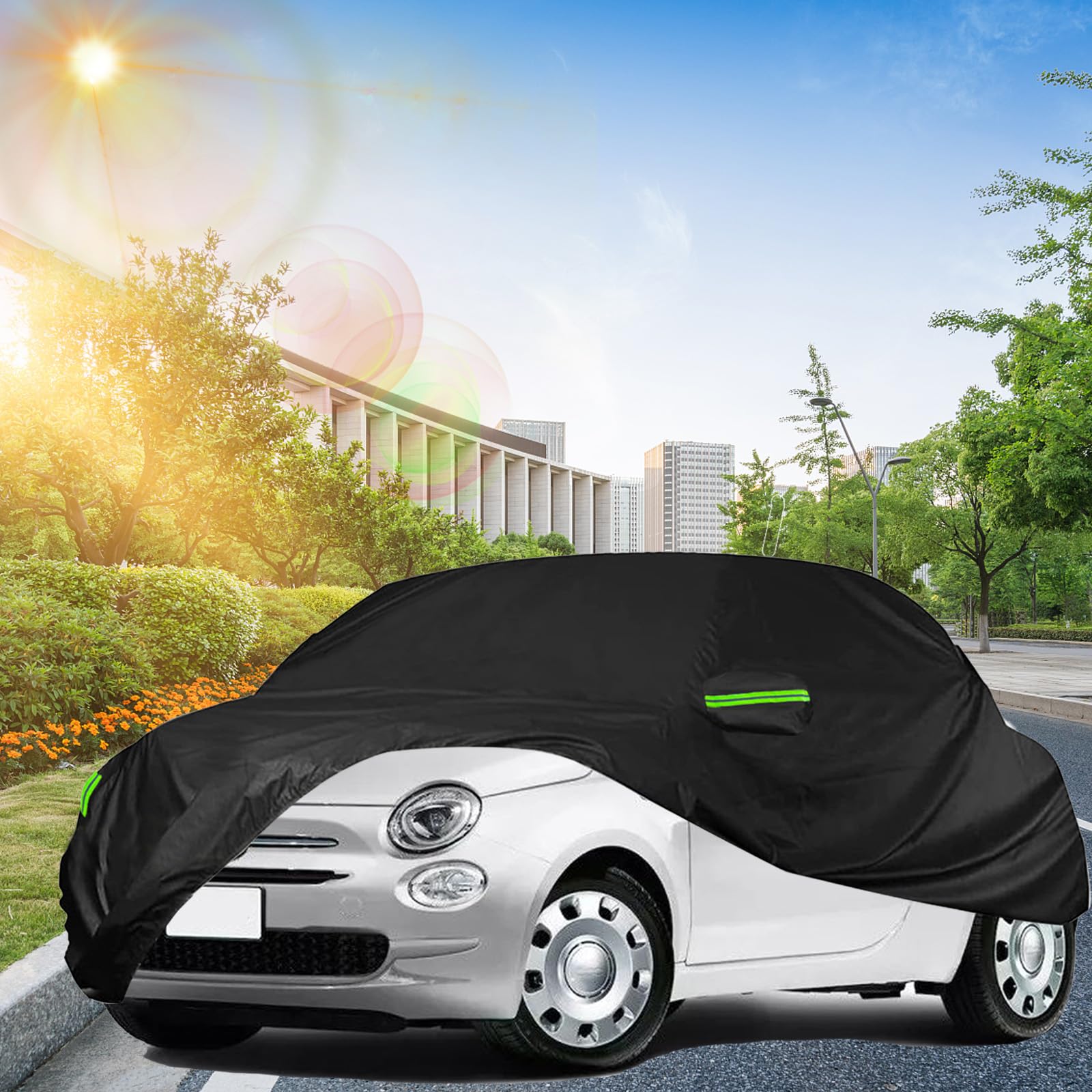 Bâche de voiture, imperméable, de rechange, pour Fiat 500/500C/500E/Abarth 2007-2024, imperméable, protection solaire, bâche complète, pour pluie, soleil, poussière, protection UV