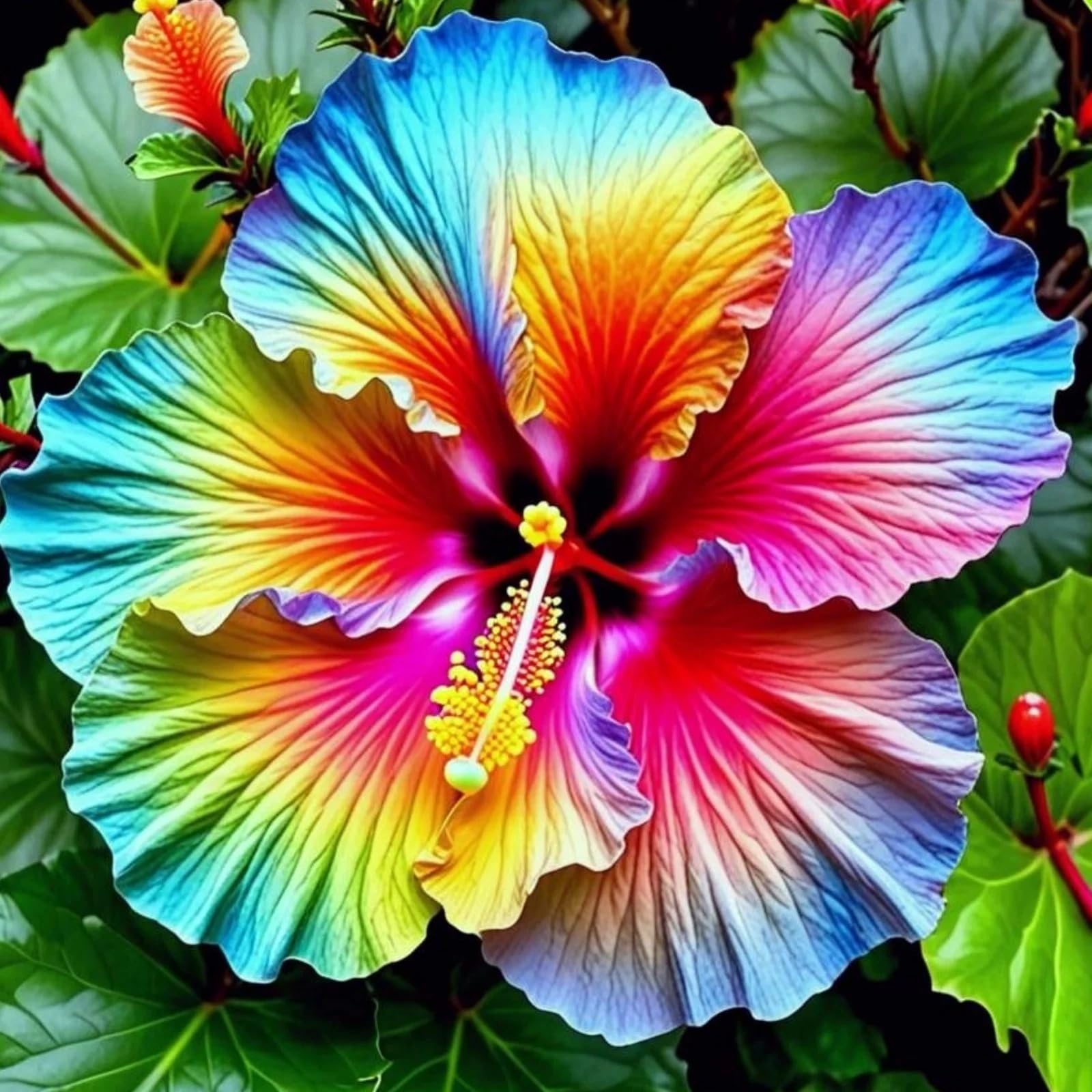Rare Hibiscus, Surprisingly Growing, Hardy Perennial, Suitable for Spring and Autumn, Garden Viewing, No Watering Required111-2 Rhizome-F