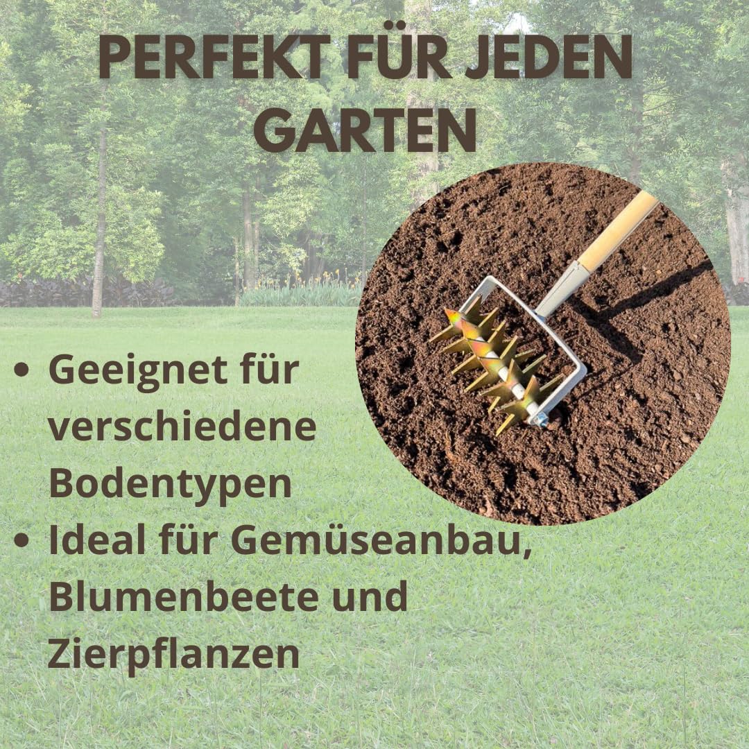 21 cm Kultivator Garten mit 6 Sternen, Gartenfräse, Gartenkralle, Sternfräse 1-Reihe, Rollkultivator, Gartengerät EU-Produktion TMX