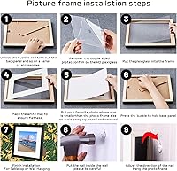 Vista 4 de Marco de fotos de 12x12 pulgadas de madera para colgar en la pared, marcos cuadrados de fotos con 2 paspartús de 8x8 pulgadas y 10x10 pulgadas