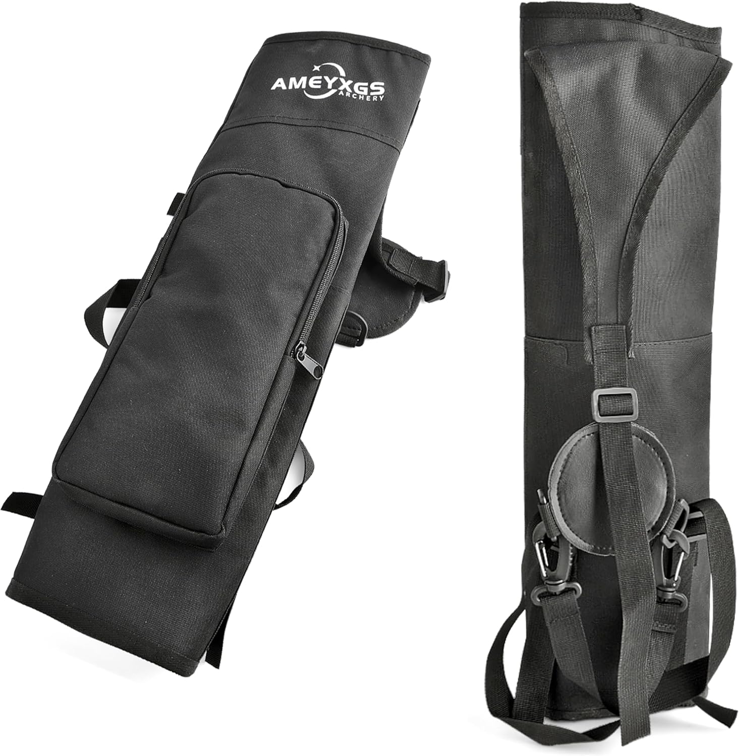 ZSHJGJR Archery Back Arrow Quiver Shoulder Hanged Carry Hunting Target Arrow Quiver Bag with Front Pockets for Target Hunting Training