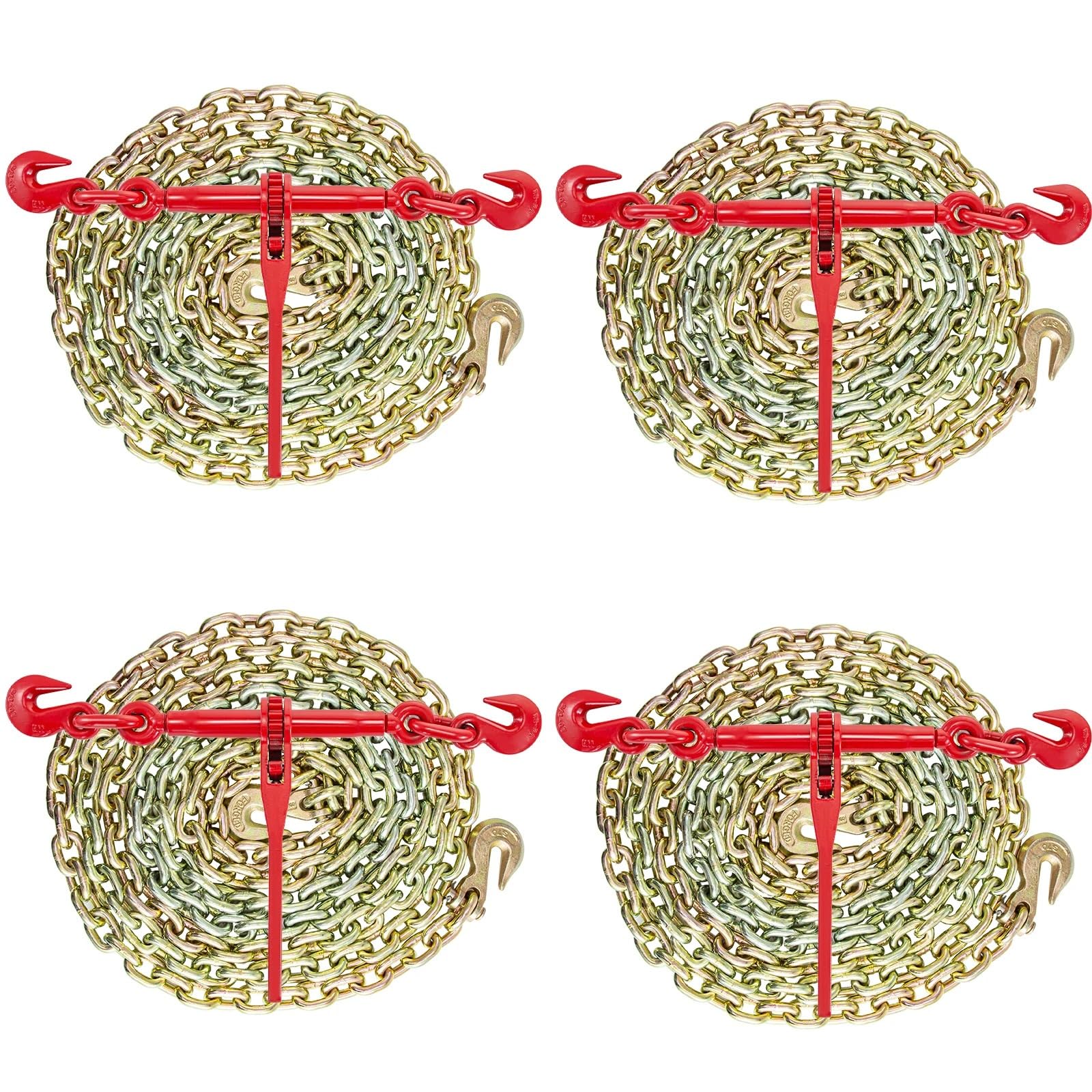Catena di Sollevamento Kit Catena e legante Cricchetto legante carico 3/8 pollici-1/2 Pollici Gamma Regolabile con 10 Piedi Paranchi