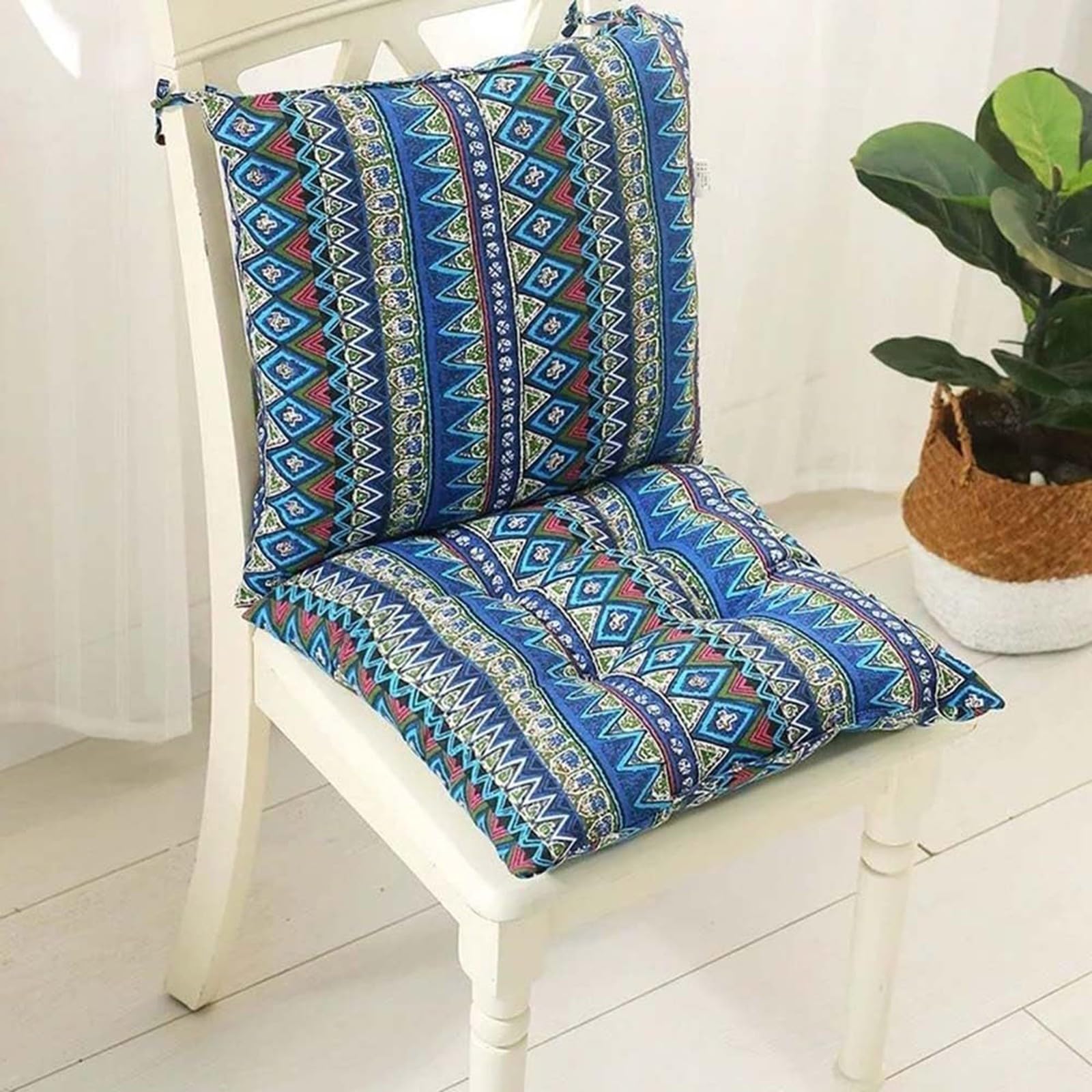 Pack Of 4/2/1 Chair Cushions With Back Seat Back Cushion,Outdoor Indoor Seat Pads for Garden Soft Cotton Kitchen Chairs Cushions(Styletyx8,45x45cm(1PC))