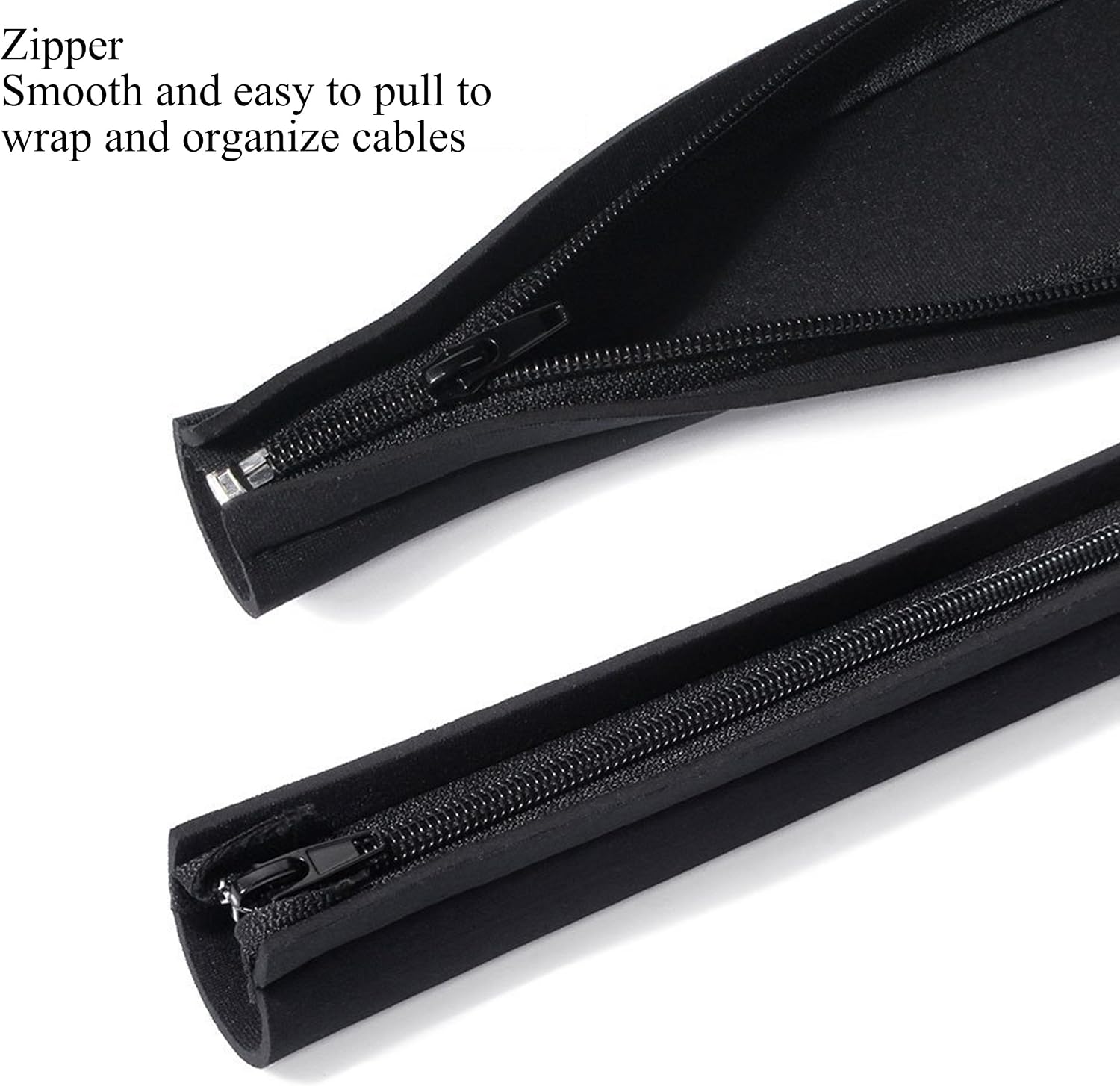 Cable Management Sleeve 4Pack by Ailun Premium Quality Neoprene 20 Inch Flexible Cable Sleeve Wrap Cover Organizer with Zipper for for PC TV Office and Home Black