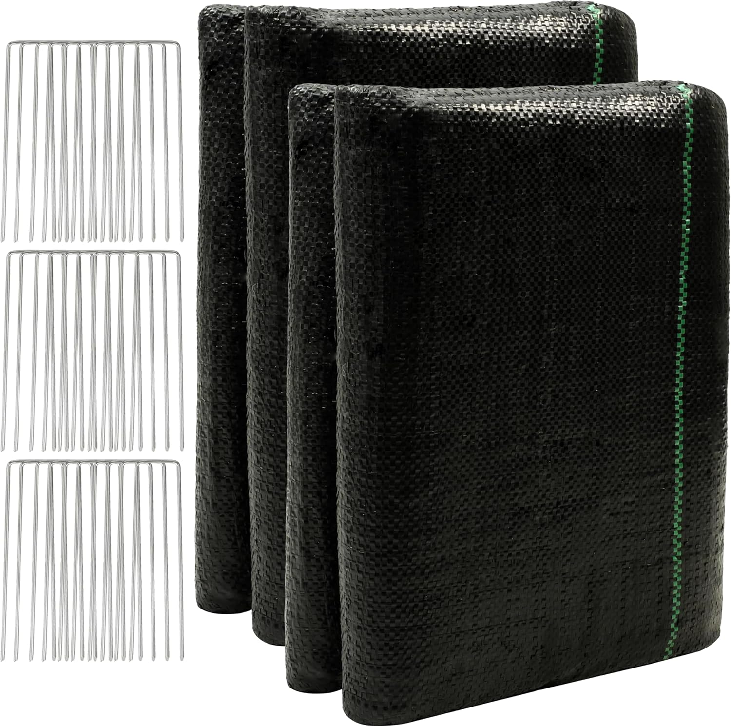 Weed Barrier Landscape Landscape Fabric with 30 U-Shaped Stakes,3.2oz Weed Barrier Fabric Heavy Duty for Garden Beds, Underlayment, Commercial Driveway (4x100 FT)