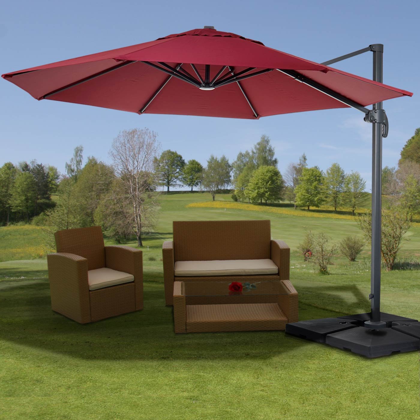 Mendler Parasol do gastronomii HWC-A96AM 3,5 m poliester