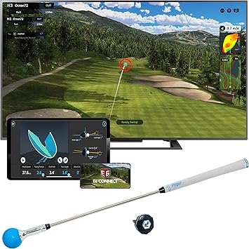 PHIGOLF Home Golf Game Simulator Enjoy Interactive Golf with Motion Sensor & Swing Stick for Indoor & Outdoor Fun 38,000+ Courses Worldwide, Compatible with Android, iOS, App & E6 Connect
