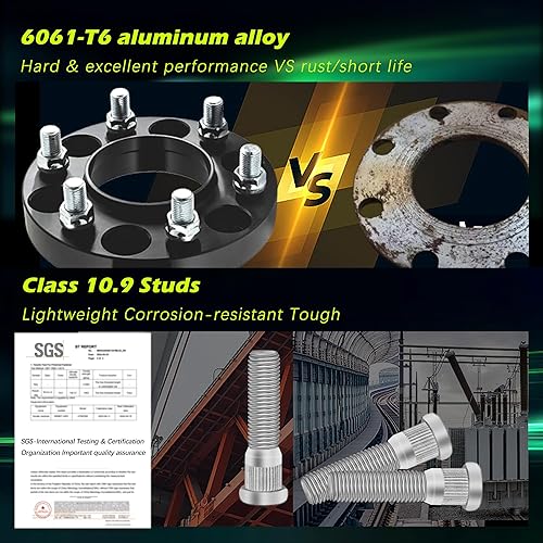 Miniatura 2 de Customadeonly Espaciadores de rueda forjados 5x114.3 para 370Z 350Z 240SX 300ZX GTR Murano Maxima Sentra (2 piezas de 0.59 pulgadas de grosor negro)