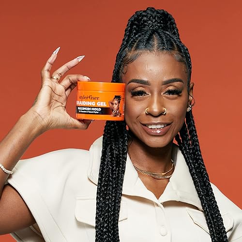 Miniatura 2 de Red by Kiss Gel de trenzado para trenzas de caja, cornrows, hidratante, acondicionador, añade alto brillo, enriquecido con aceite de ricino negro