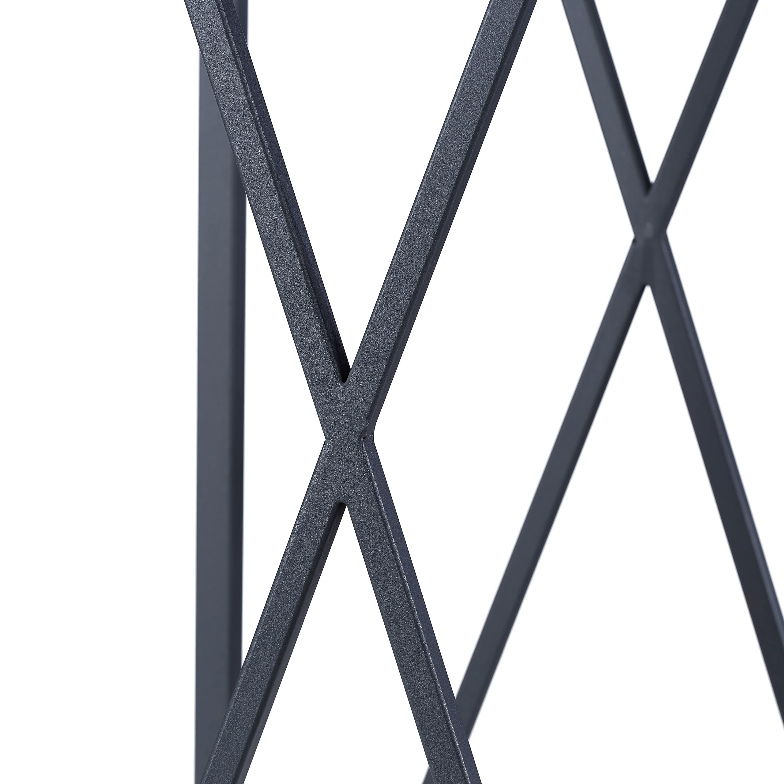 Relaxdays Portalegna in Metallo, in Metallo, HLP 112x34x34 cm, Scaffale da Caminetto per Legna da Ardere Interni, Grigio