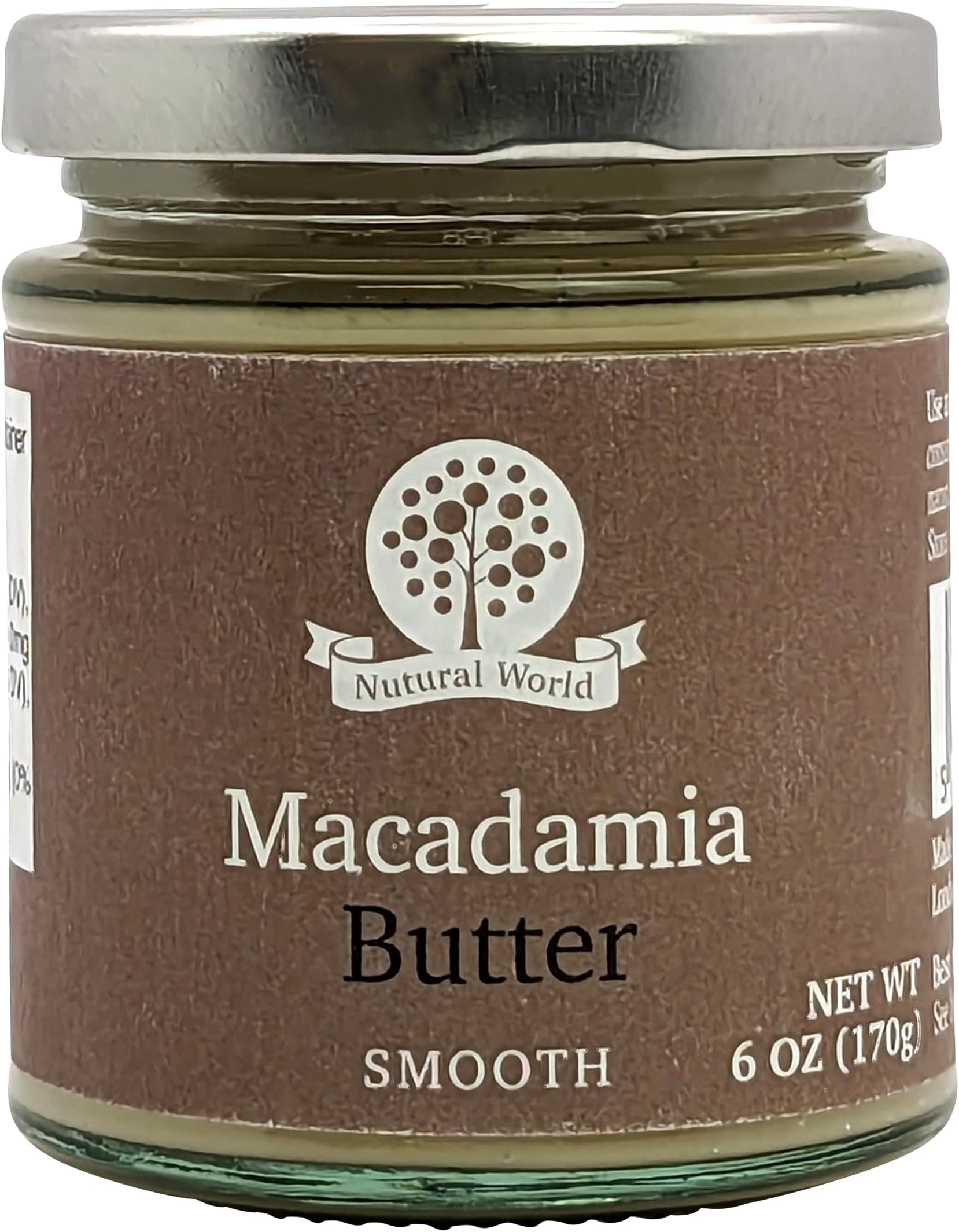 Nutural World - Smooth Macadamia Nut Butter 6 Oz (170g) / 100% pure single ingredient