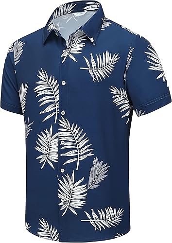 Miniatura 33 de SheLucki - Camisa hawaiana para hombre, unisex, de manga corta, con botones, para la playa y el verano, ropa casual estampada con sombra de palmas