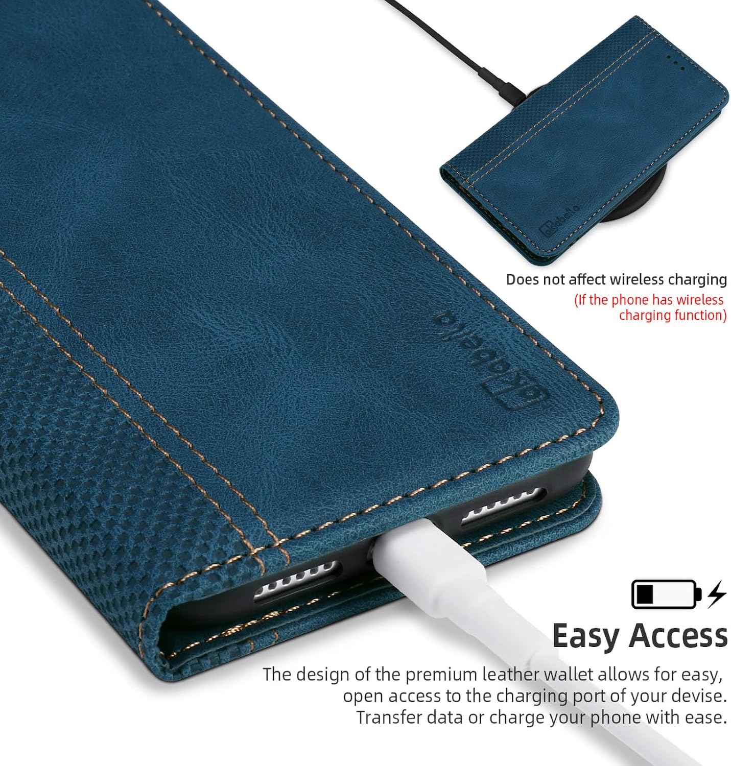 AKABEILA Mobile Phone Case Compatible with Motorola Moto G54 5G Case Protective PU Leather Flip Case Stand Wallet Folding Case Bag Case with [Card Slot] [Stand Function] [Magnetic] Blue