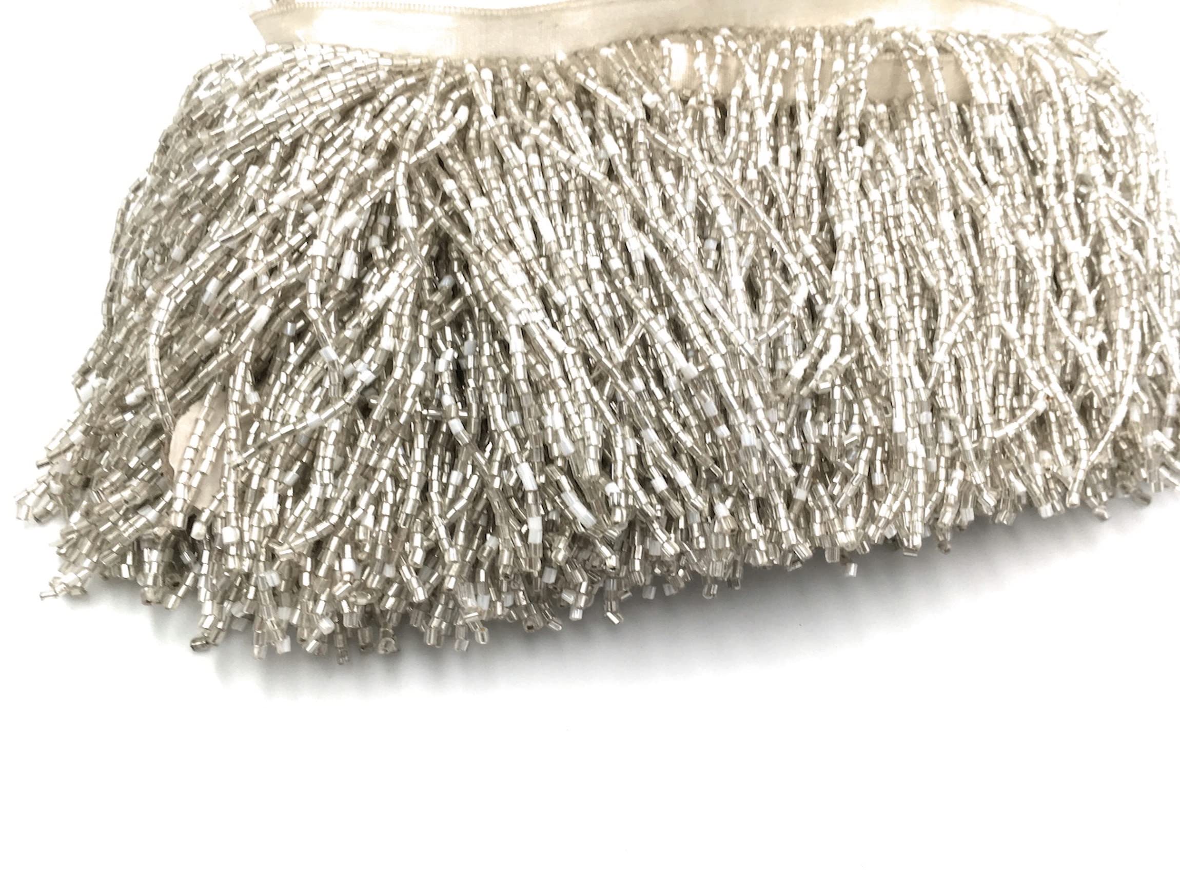 1M Nappa Frangia Di Perline Passamaneria Pizzo Da Cucito