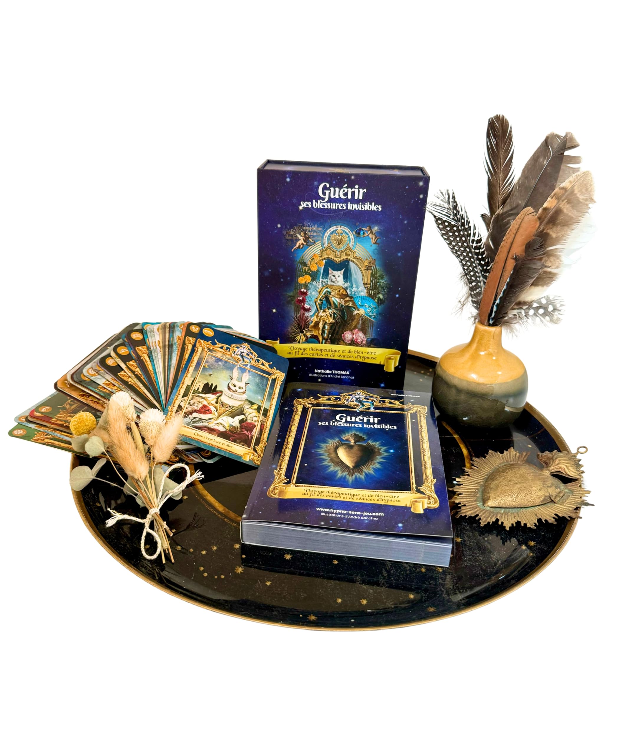 Oracle divinatoire en français – 49 Cartes + Livre explicatif (240 p) – Guidance intuitive, cartomancie & développement Personnel – avec 1 séance d’hypnose Audio-vidéo Incluse