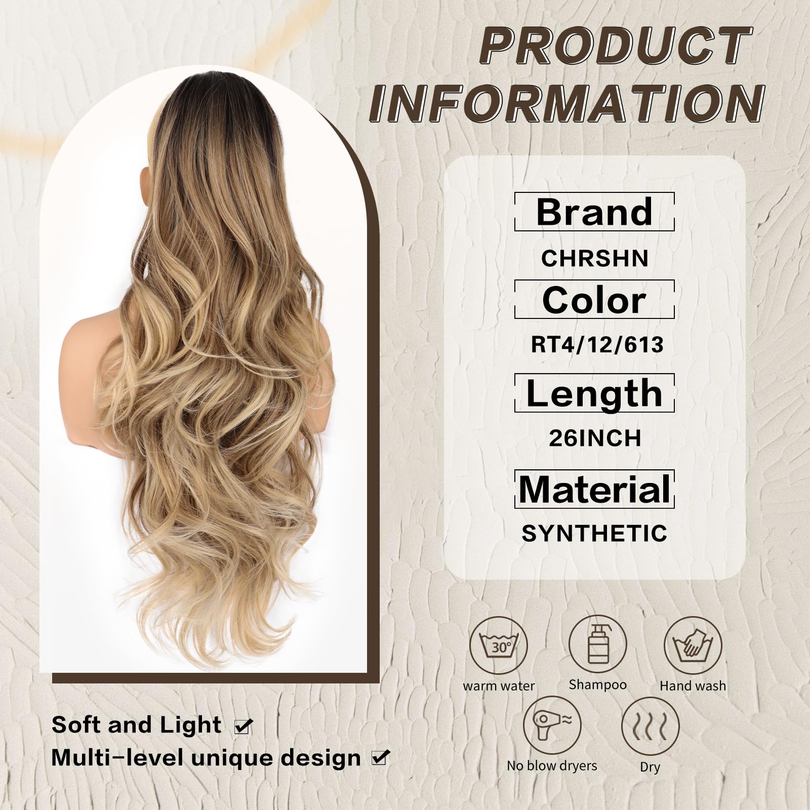 Synthetic Drawstring Ponytail Extension for Women