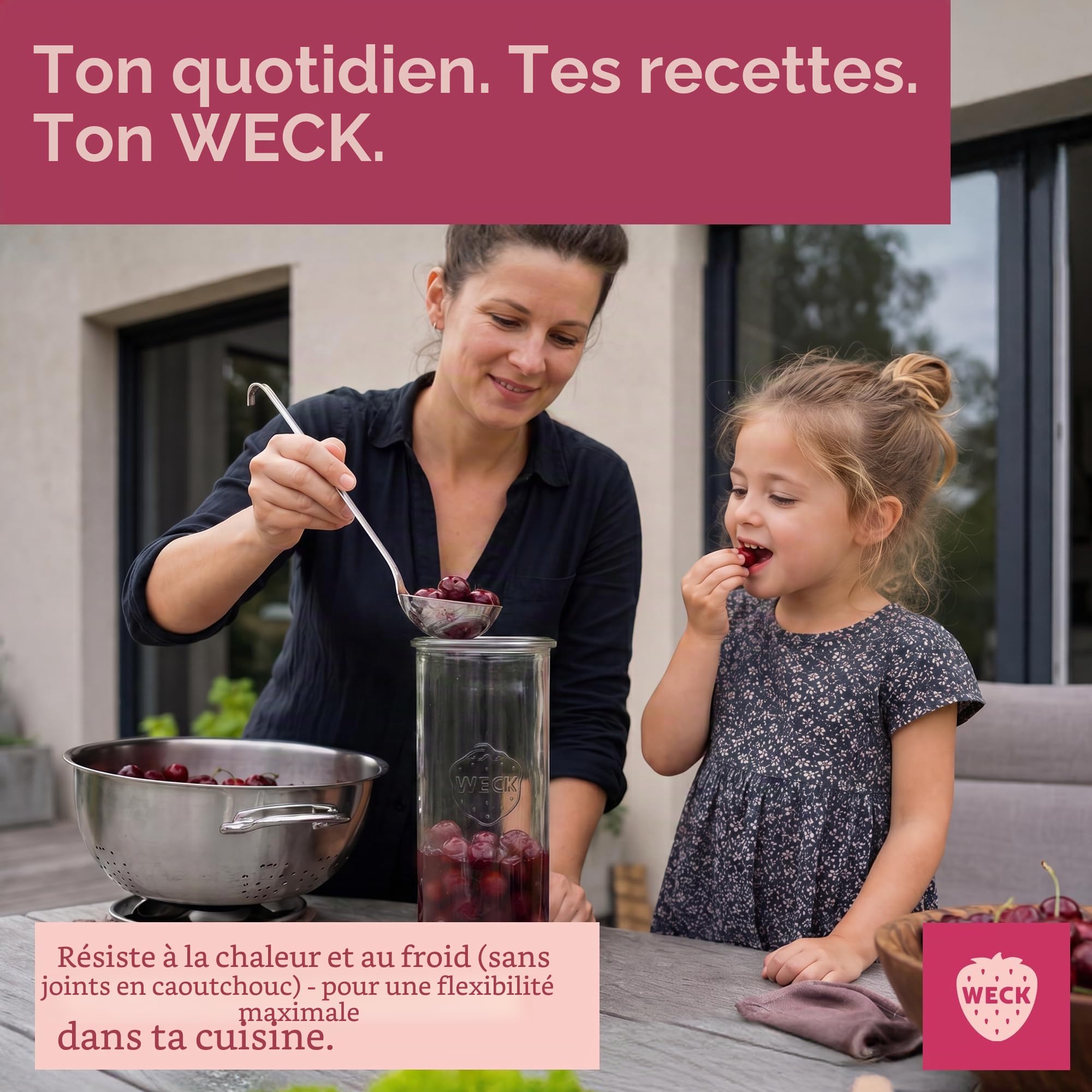 Weck Lot de 6 bocaux cylindriques de 1500 ml - Bocaux en verre avec couvercle - Pour la conservation des conserves, des jus, pour le stockage hermétique des ingrédients secs