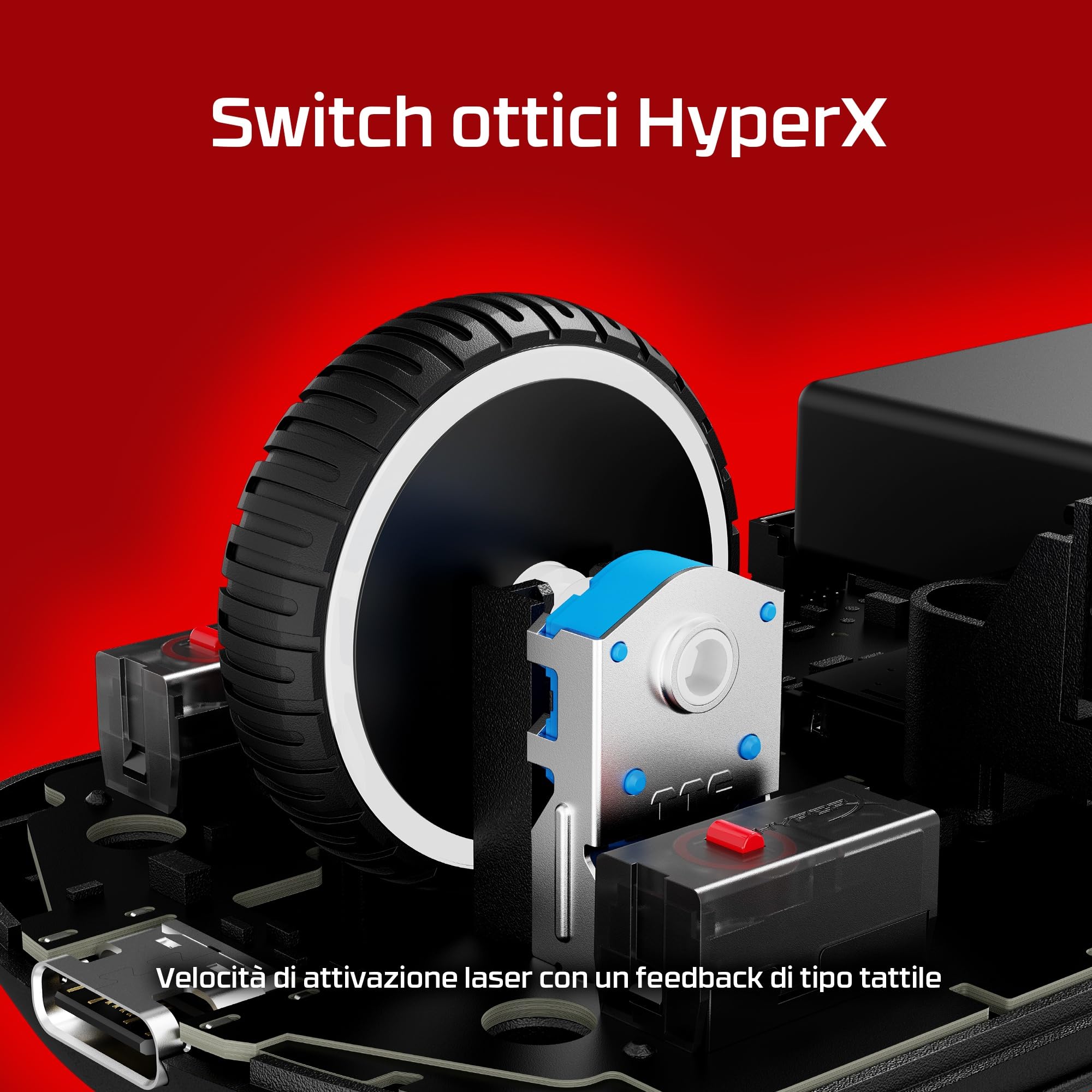 HyperX Pulsefire Saga Pro Wireless Gaming Mouse – 4K Wireless Polling, 2.4GHz e Bluetooth, design modulare con 16 regolazioni, durata della batteria 90h, 72g Ultraleggero, software NGENUITY, NVIDIA