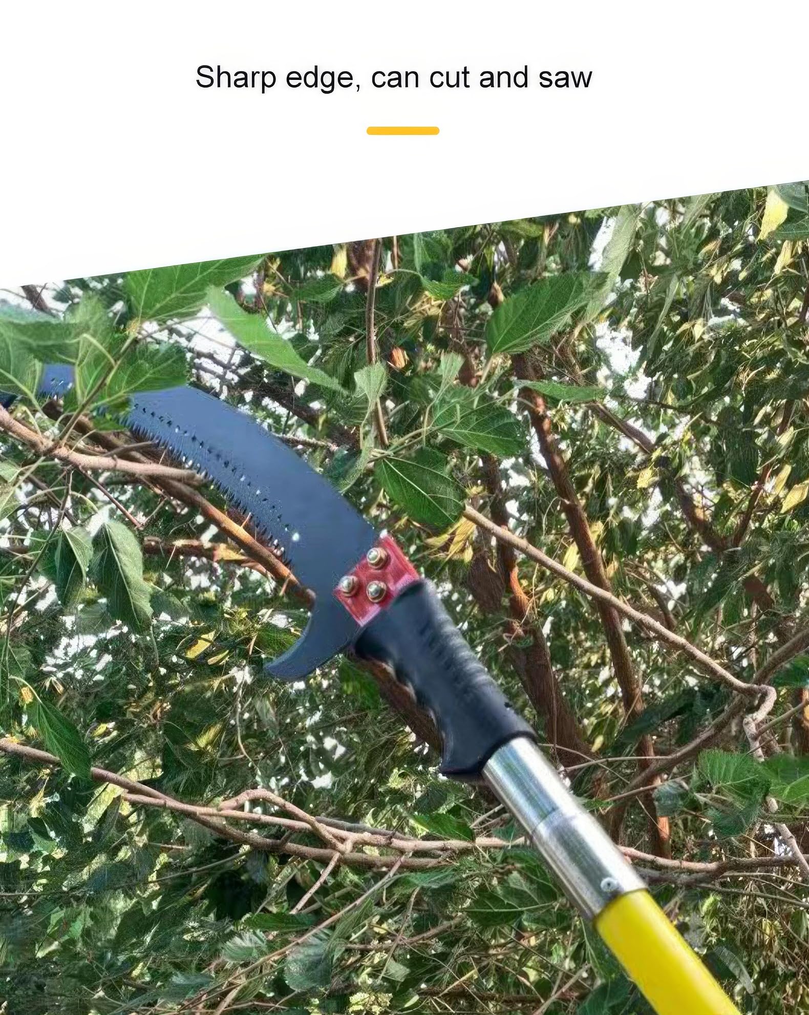 Sierra de poste manual para podar árboles, 8 varillas montadas de 32 mm para ajuste de longitud, podadora telescópica de árbol de 2 a 8 m, cortador de ramas de árbol para extremidades altas