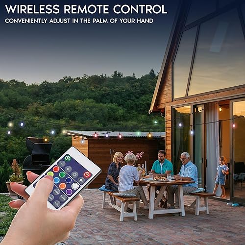 Miniatura 2 de LUXRITE Tira de luces LED RGBW de 24 pies, control remoto, luces de café que cambian de color, resistente al agua de grado comercial, 12 bombillas