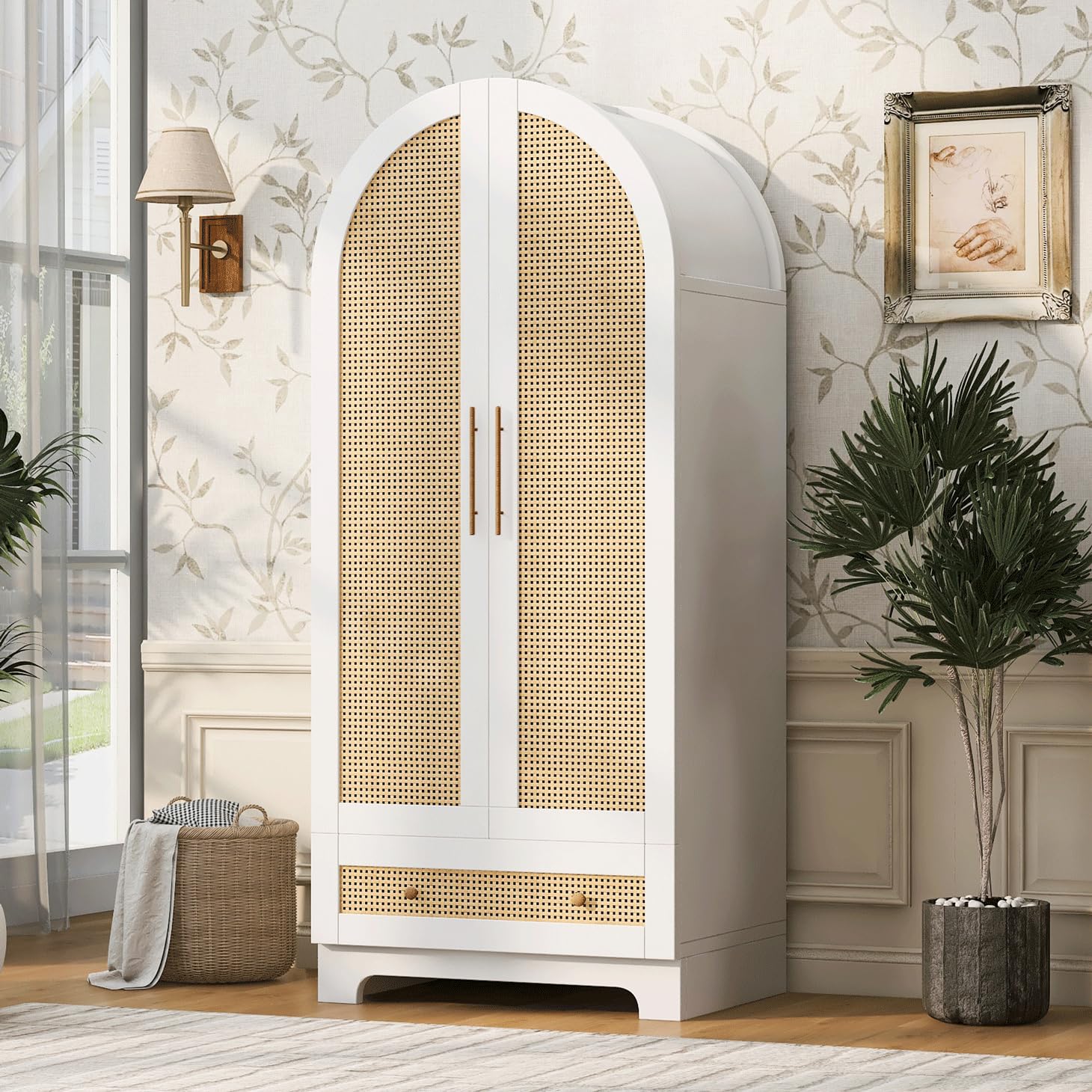 Kleiderschrank, Doppeltüren-Design, Weiß