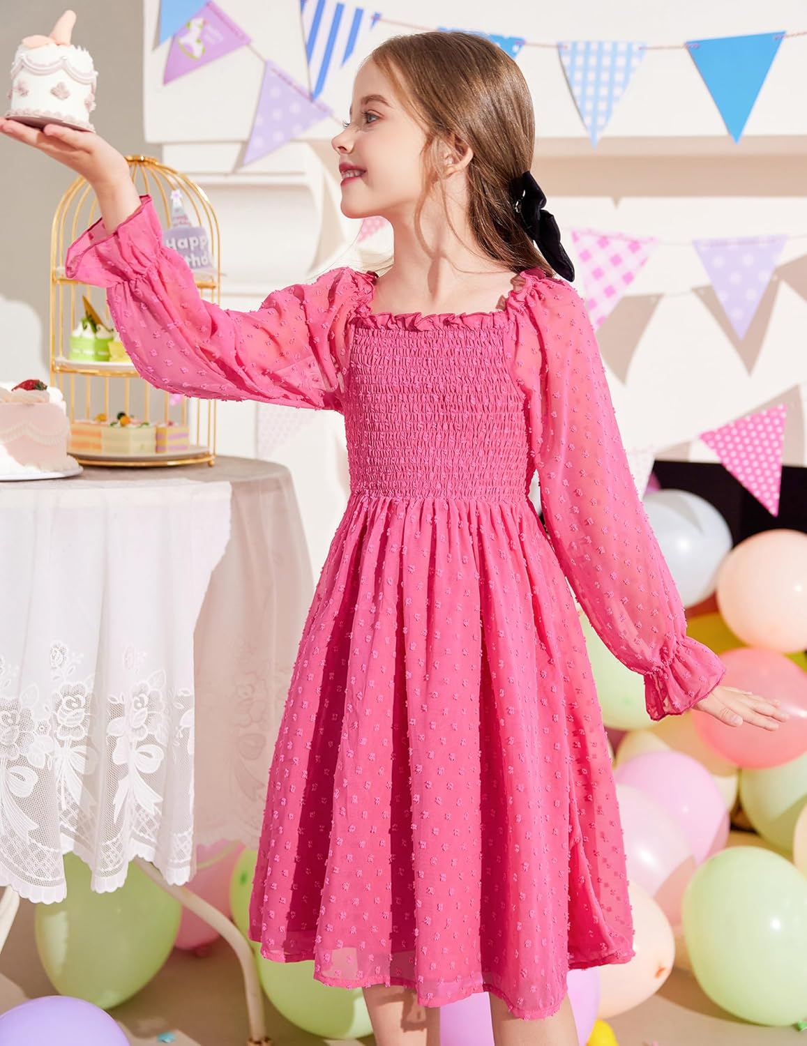 Arshiner Girl Tulle Dress Winter Long Sleeve Teen Girls Party Casual Dresses 5-14Y - Image 7