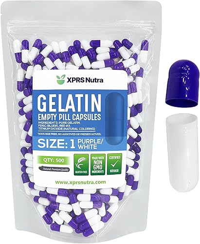 Miniatura 15 de XPRS Nutra Cápsulas vacías de tamaño 1, 100 cápsulas vacías de gelatina – Cápsulas de píldoras vacías expresas – Relleno de cápsulas de bricolaje