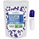 XPRS Nutra Size 1 Empty Capsules - 500 Count Empty Gelatin Capsules - Pill DIY Capsule Filling - Pure Bovine Pill Gel Caps for Do-It-Yourself Supplements (Purple/White)