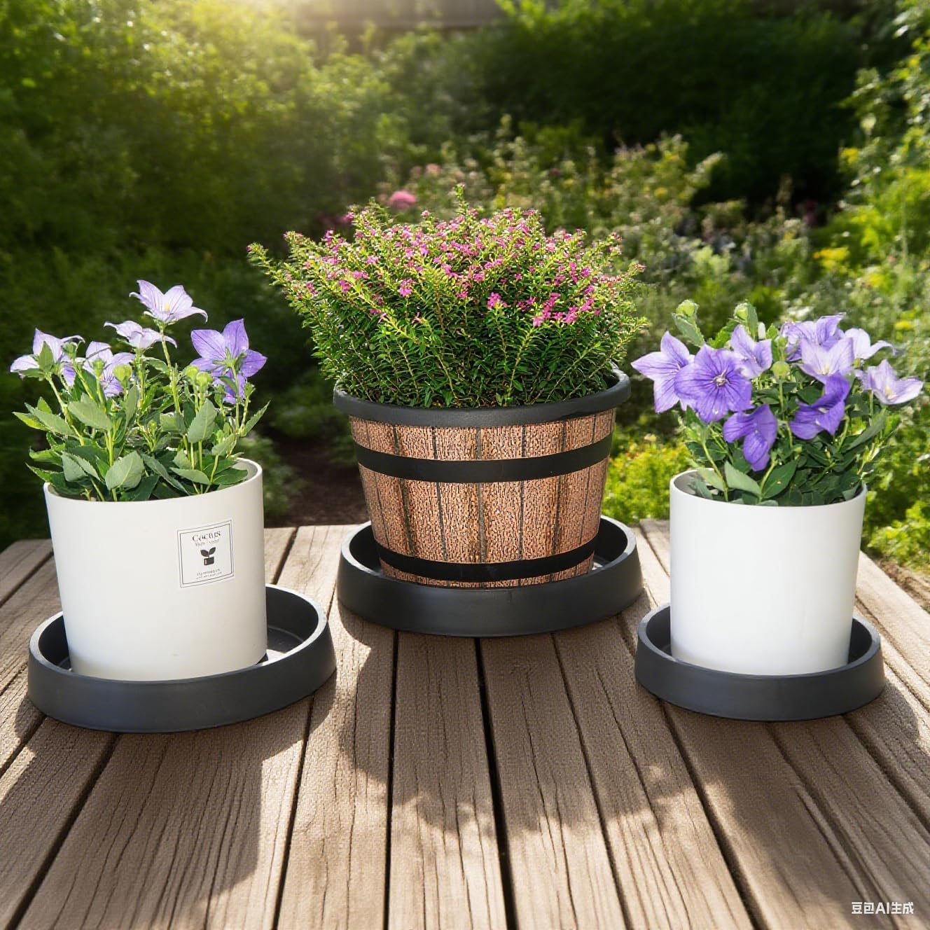 Plant Saucer Tray for Ceramic Plastic Pots, 20 inch Plant Saucers for Indoors, Pot Saucers Trays, Bird Bath Bowls, Flower Planter Water Drip Trays for Pots Base (20", Black)