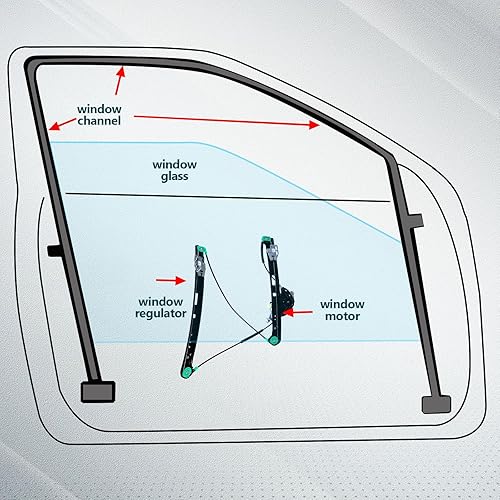 Miniatura 7 de FINDAUTO Elevalunas eléctrico delantero izquierdo lado del conductor para 2001-2005 para BMW 320i 741-484 Elevalunas y conjunto de motor con motor
