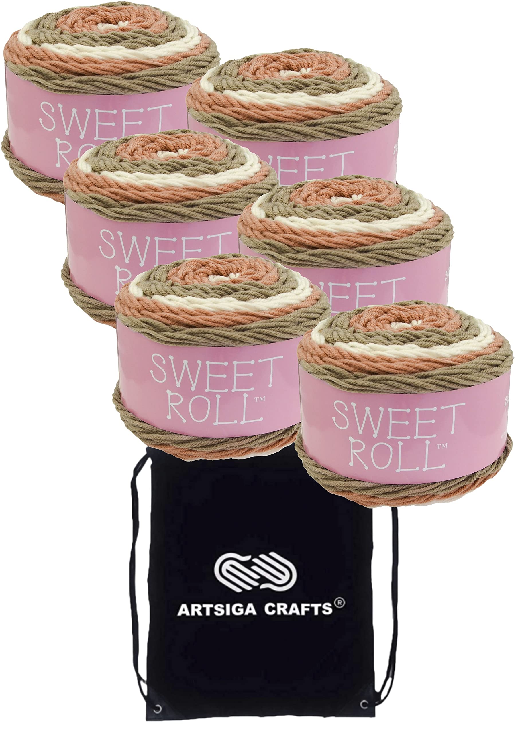 Hilo de tejer Sweet Roll Cinnamon Pop para crear mantas y jerséis acogedores en casa