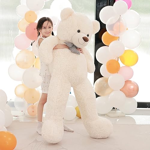 Miniatura 31 de Poutmac Oso de peluche gigante de 47 pulgadas, oso de peluche, regalo de San Valentín para novia, oso de peluche suave para Navidad, cumpleaños, día