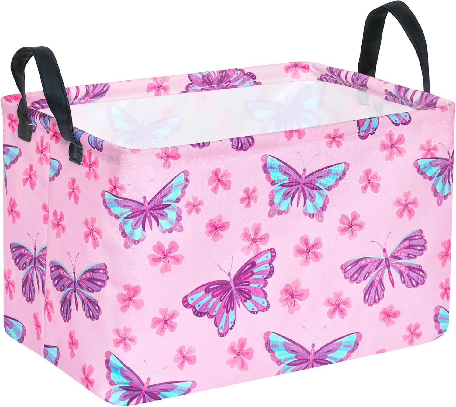 Rectangle girls storage bin baby laundry hamper nursery basket
