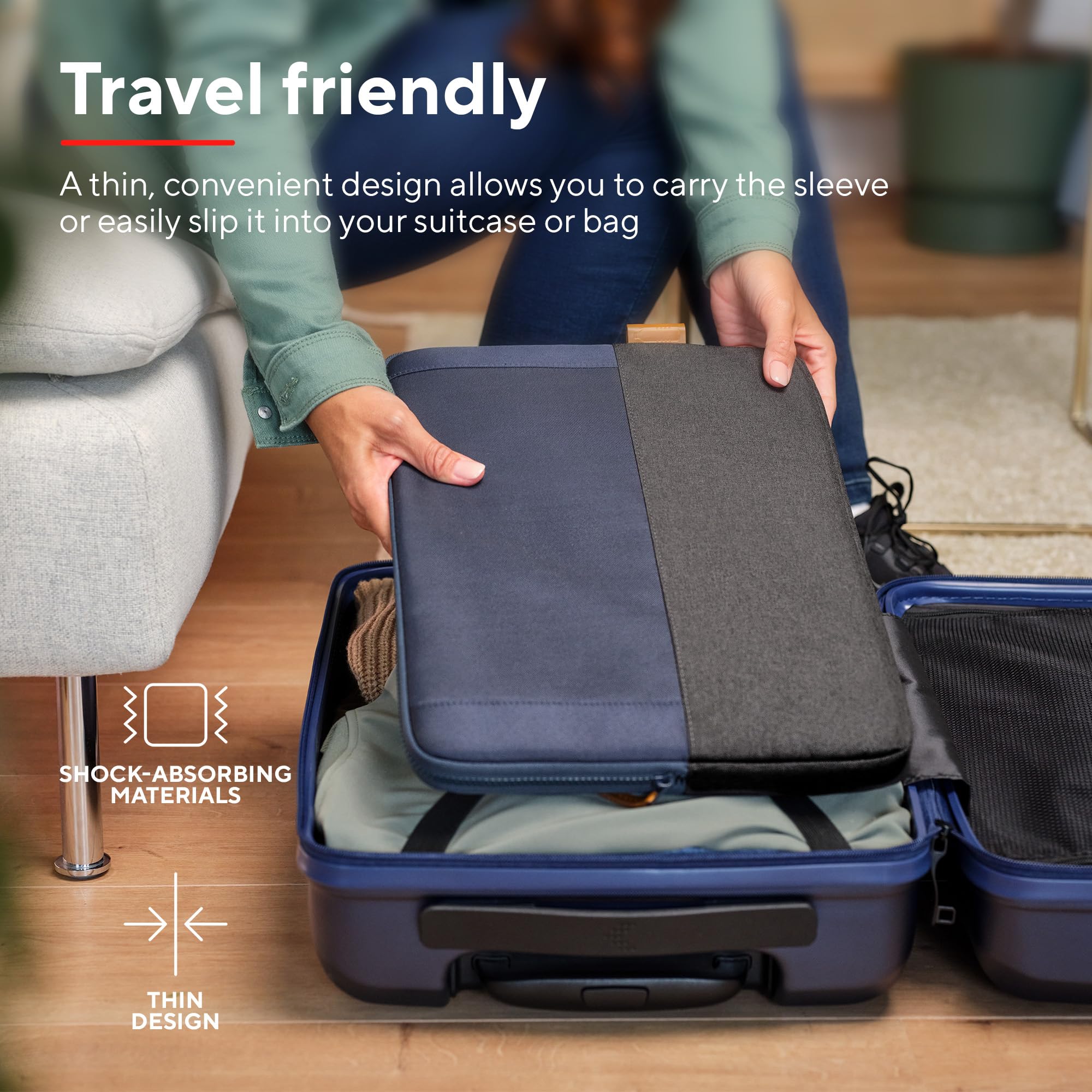 Trust Lisboa Custodia PC 16, Borsa Porta PC Realizzato in Plastica Riciclata per Computer Portatile Donna Uomo Viaggio Università Lavoro Ufficio MacBook HP Dell Asus Lenovo - Blu