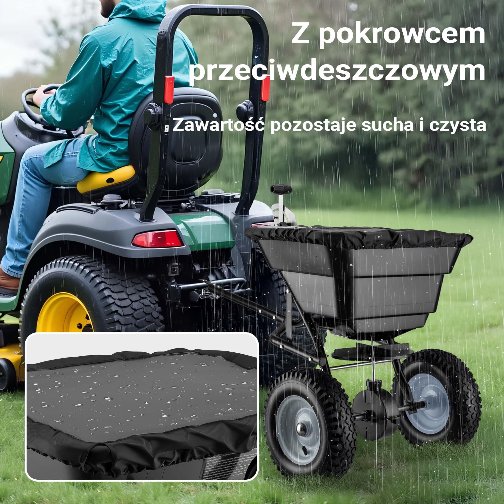 Siewnik rozsiewacz GT1507 do równomiernego rozsiewania nawozów nasion soli drogowej i piasku 29l