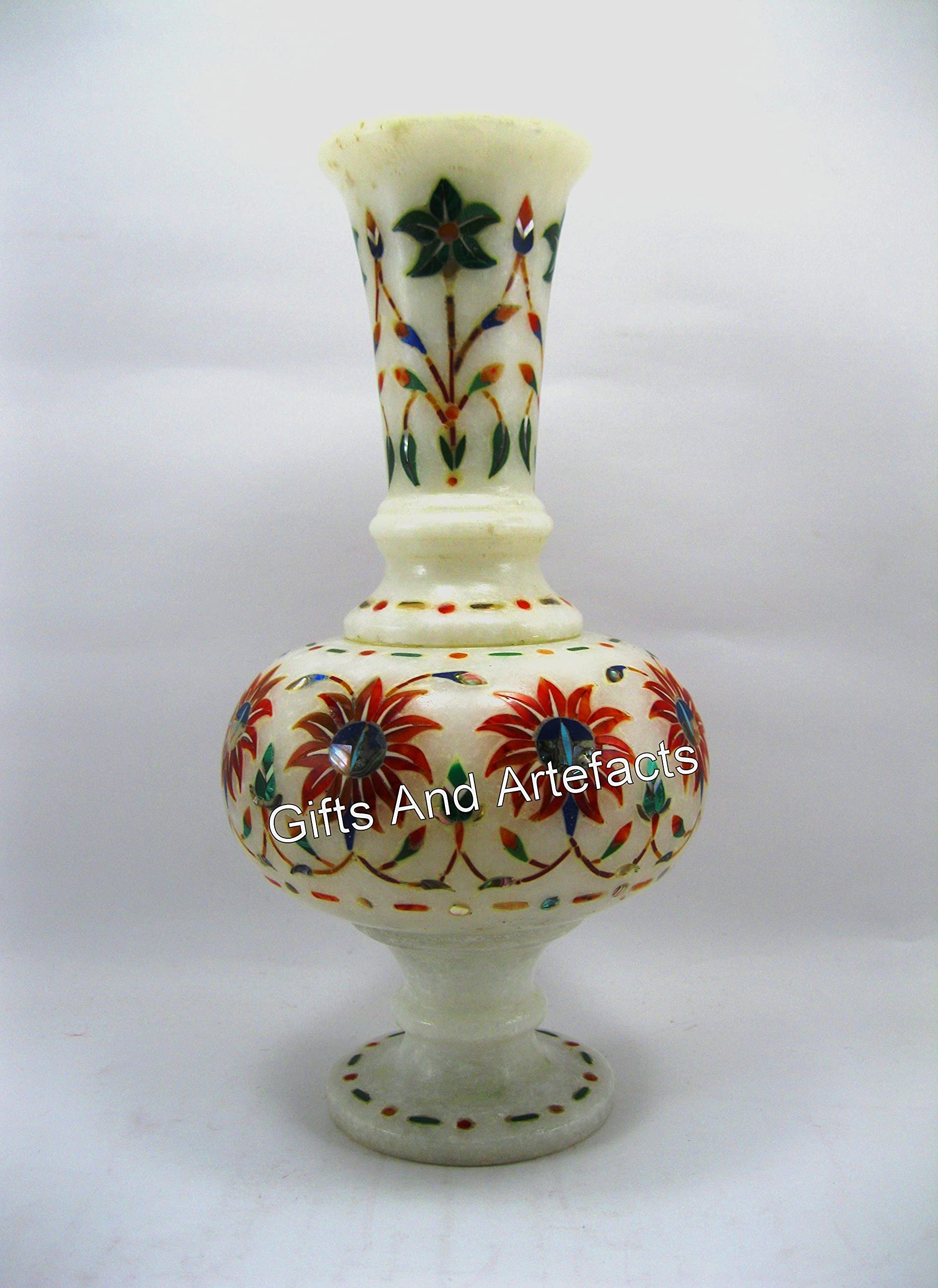 Vase de fleurs déco intérieur pierre semi-précieuse 20,3 cm