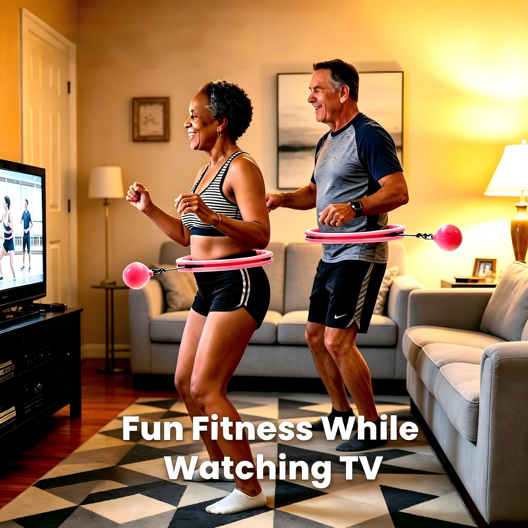 Hula Hoop Infinity - Aro de fitness de ABS rosa para pérdida de peso de | Smart Workout Hula Circle, 28 nudos desmontables ajustables hasta 60 pulgadas, ABS duradero para mujeres y principiantes