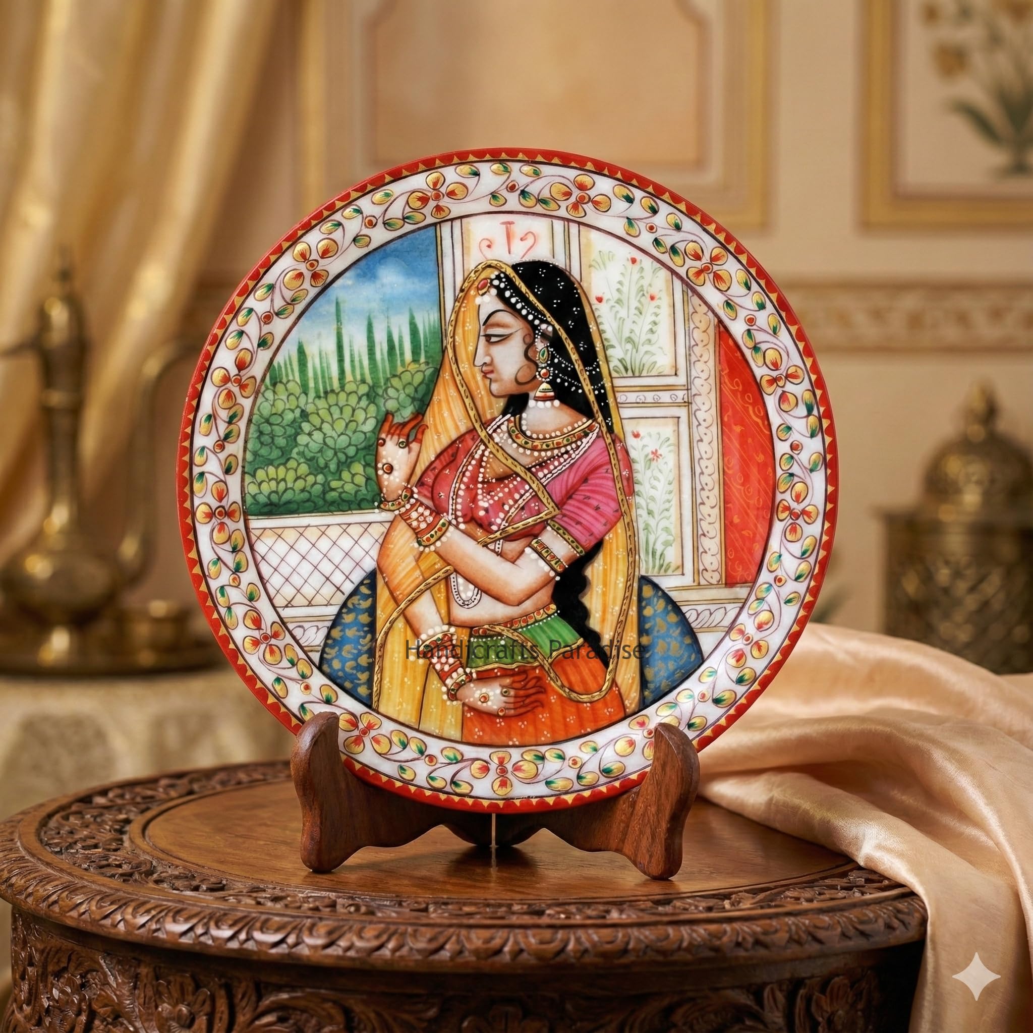 Marble Lady Figure Showpiece - Elegant Home Decor -1