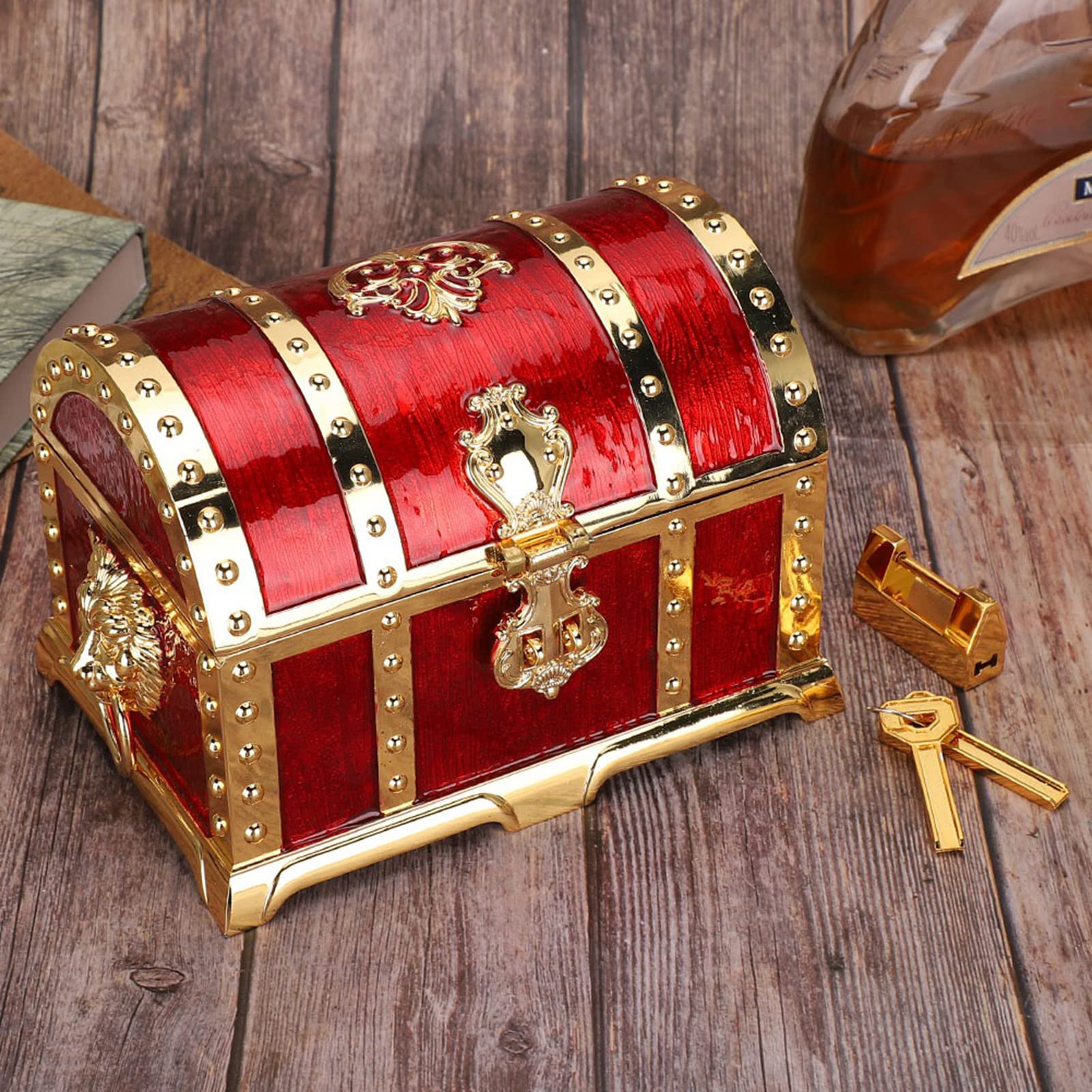 Pudełko do Przechowywania Biżuterii i Etui w Stylu Vintage Idealne na Pierścionki, Naszyjniki i Kolczyki Ekologiczna Miękka Wyściółka Zapewniająca ochronę