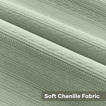 FUTEI Pack of 2 Solid Chenille Throw Pillow Covers 16x16 Inch, Sage Green