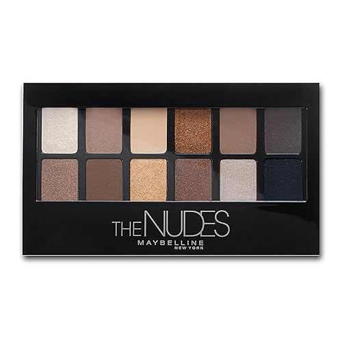 Maybelline La Paleta de Sombra de Ojos The Nudes Eyeshadow Palette Maquillaje, 12 Tonos Pigmentados Mate y Brillo, Polvo Mezclable, 1 Unidad