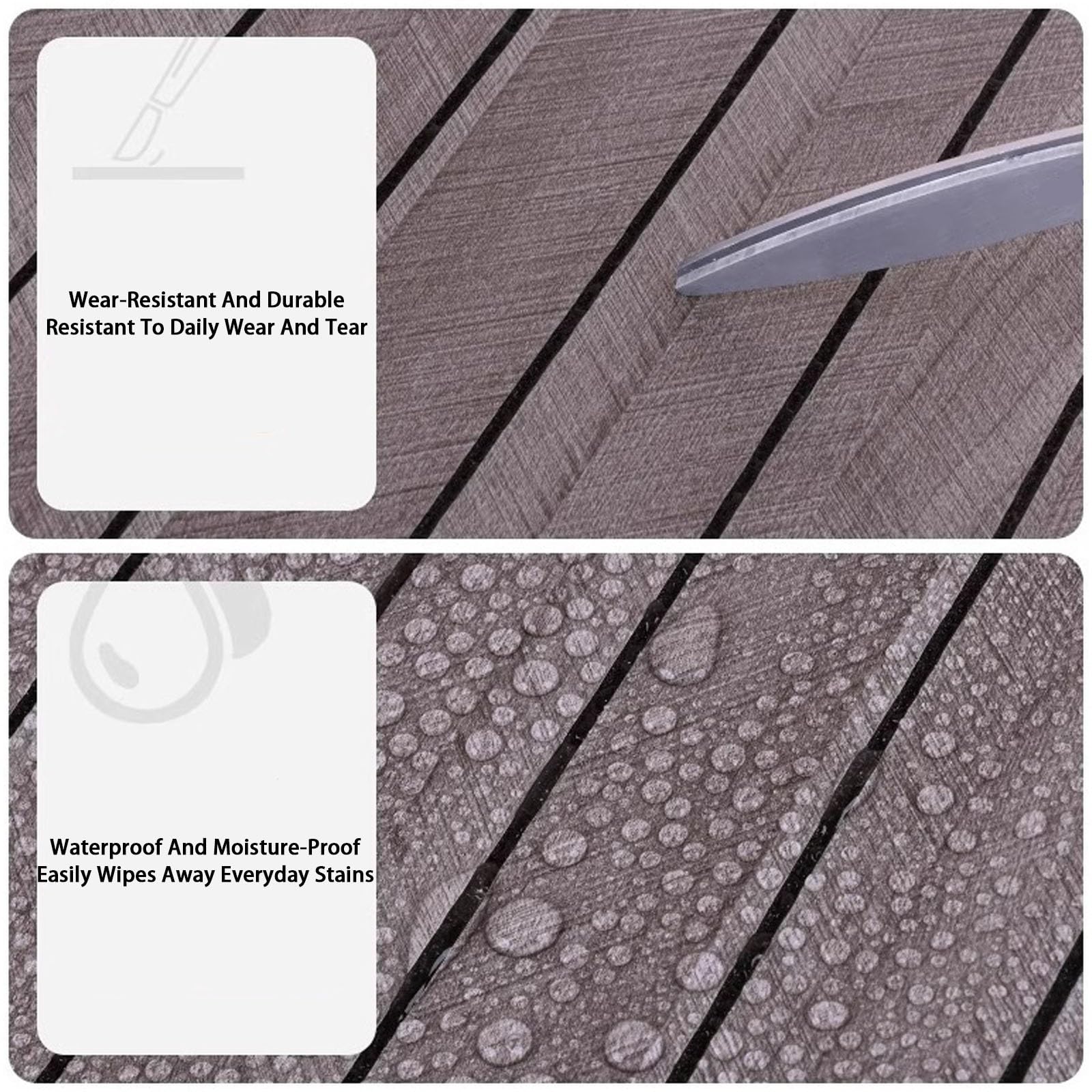 Płyty sufitowe samoprzylepne – drewniane panele sufitowe Imperméable et Résistant à l'humidité okładzina sufitowa do wilgotnych pomieszczeń 2,6 mm PCW, panele drewniane ściana (B, W60 cm L5 m)