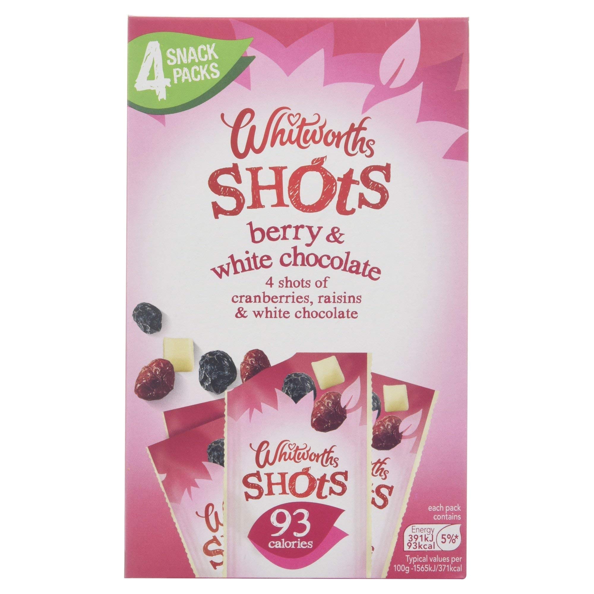 WhitworthsBerry & White Chocolate Shots 4x25g